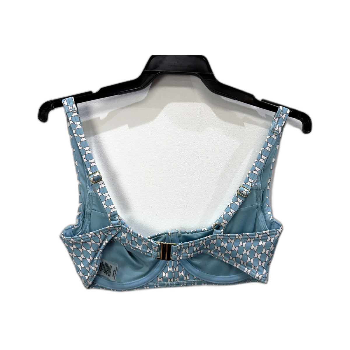 Chloe & Lola Womens Two-Piece Bikini Swimsuit Blue Geometric Size 10 NEW