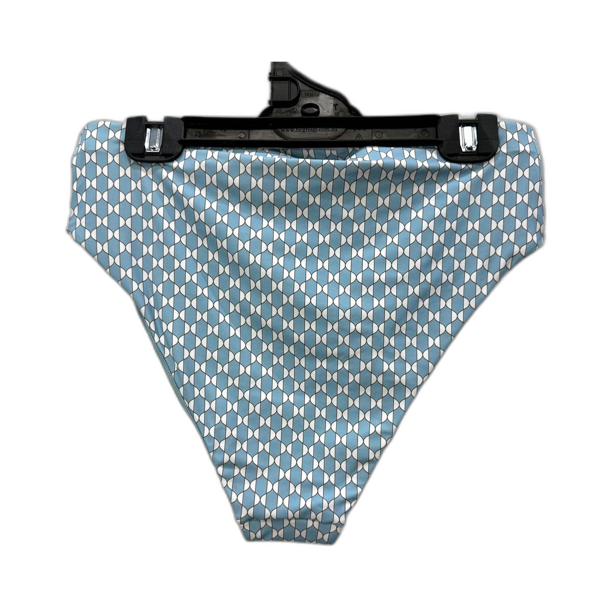 Chloe & Lola Womens Two-Piece Bikini Swimsuit Blue Geometric Size 10 NEW