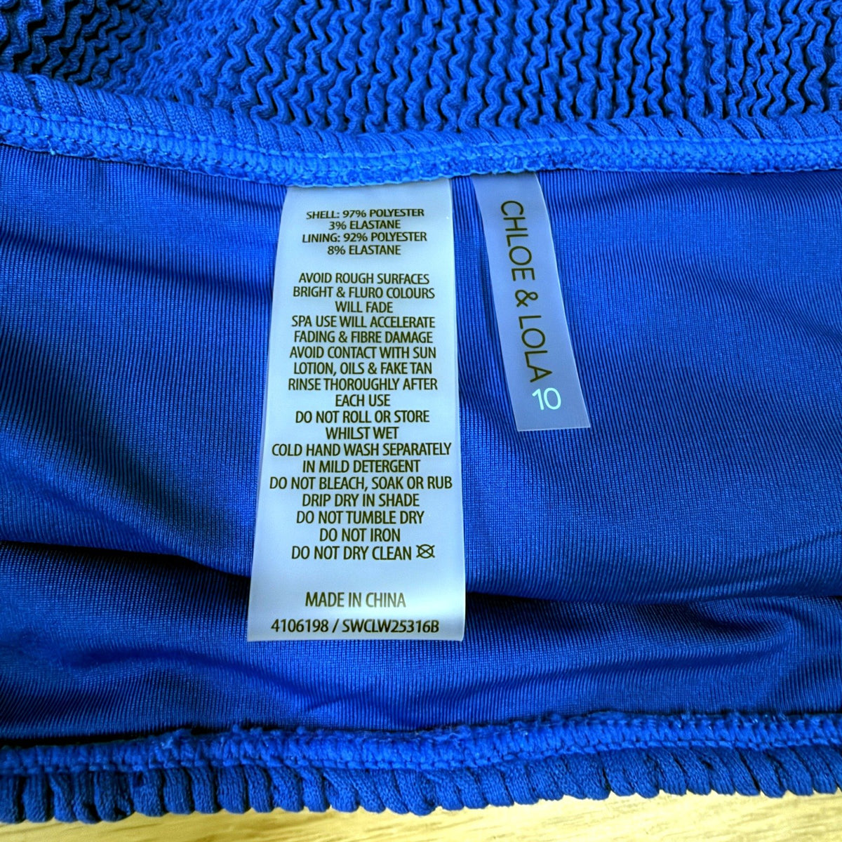 Chloe & Lola Womens Two-Piece Bikini Swimsuit Royal Blue Size 10 NEW