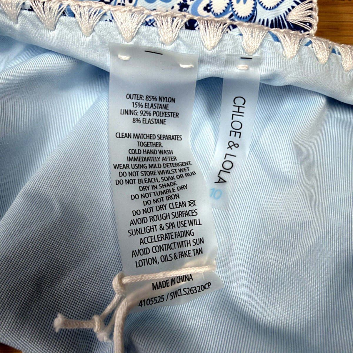 Chloe & Lola Womens Two-Piece Bikini Swimsuit Floral Multi Color Size 10 NEW