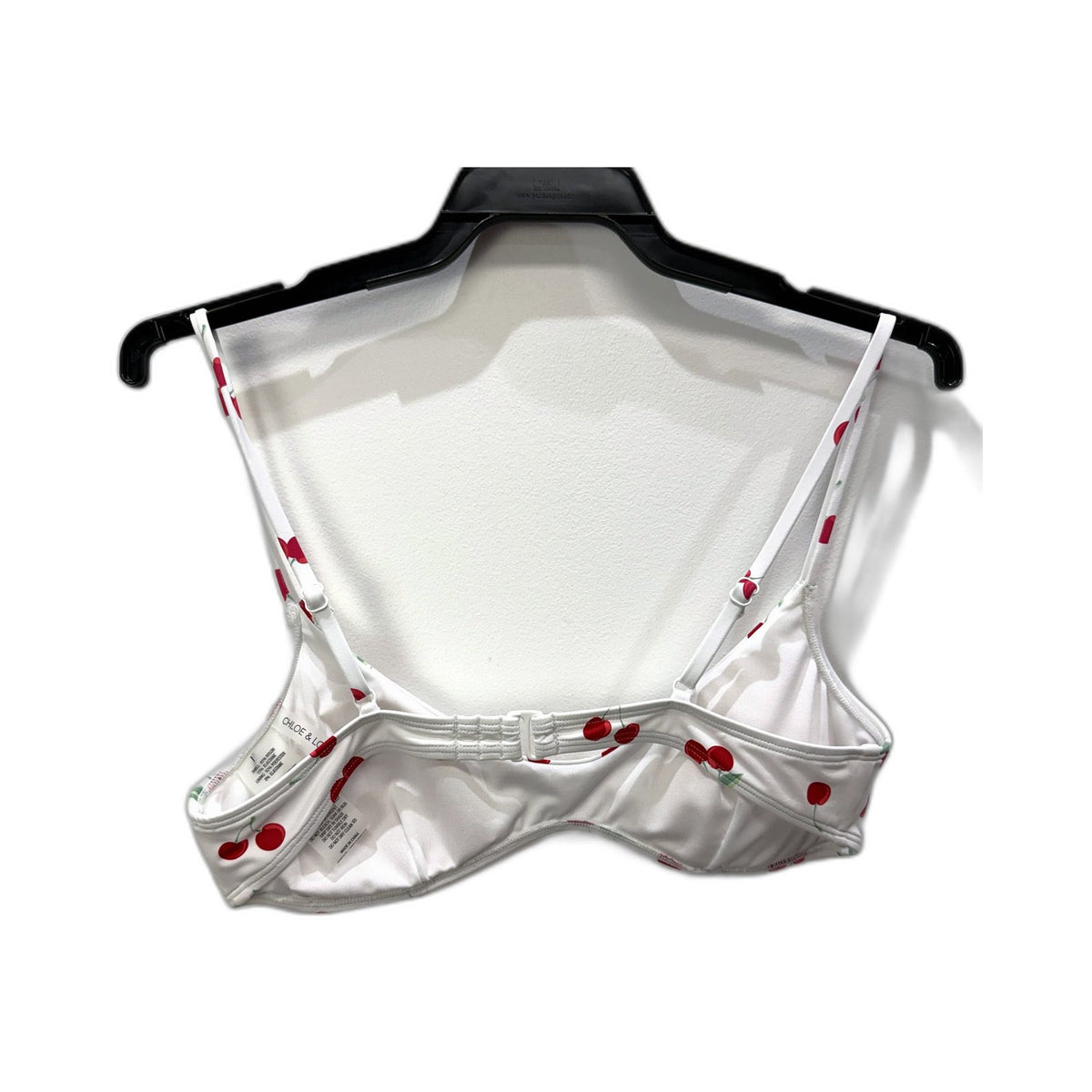 Chloe & Lola Two-Piece Bikini Swimsuit Womens White Cherry Print Size 10 NEW
