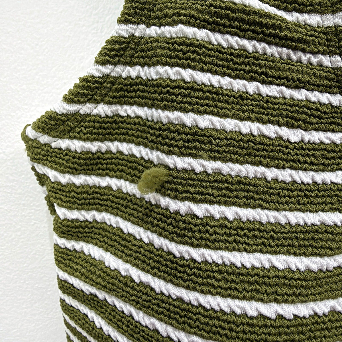 Chloe & Lola Womens Two-Piece Bikini Swimsuit Striped Olive Green Size 10 NEW