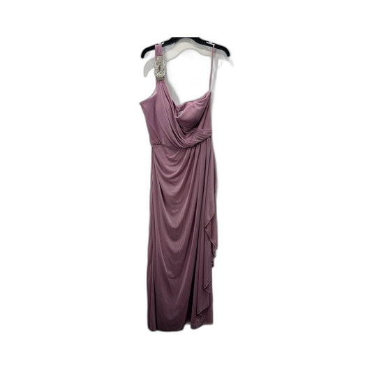 Alure Bridals Womens Beaded Evening Gown Mauve Floor Length Size 18