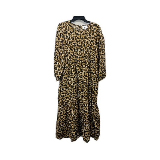 Seed Heritage Womens Leopard Print Maxi Dress Tan Black Size 8