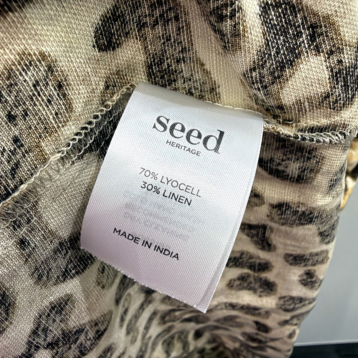 Seed Heritage Womens Leopard Print Maxi Dress Tan Black Size 8