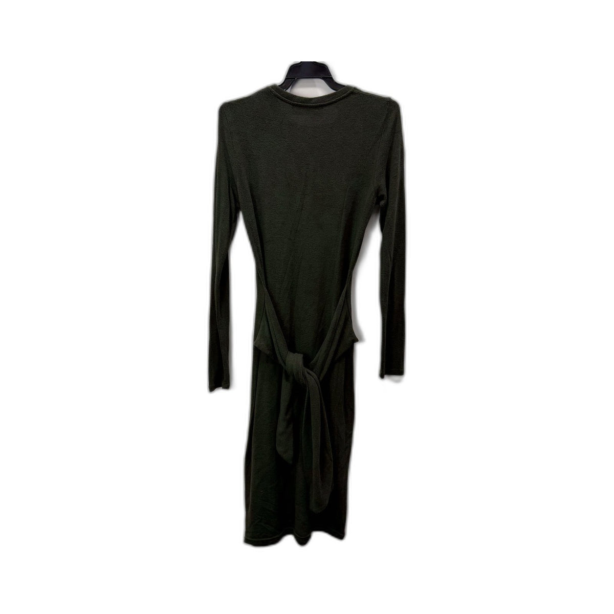 Decjuba Womens Long Sleeve Wrap Dress in Olive Green Size S
