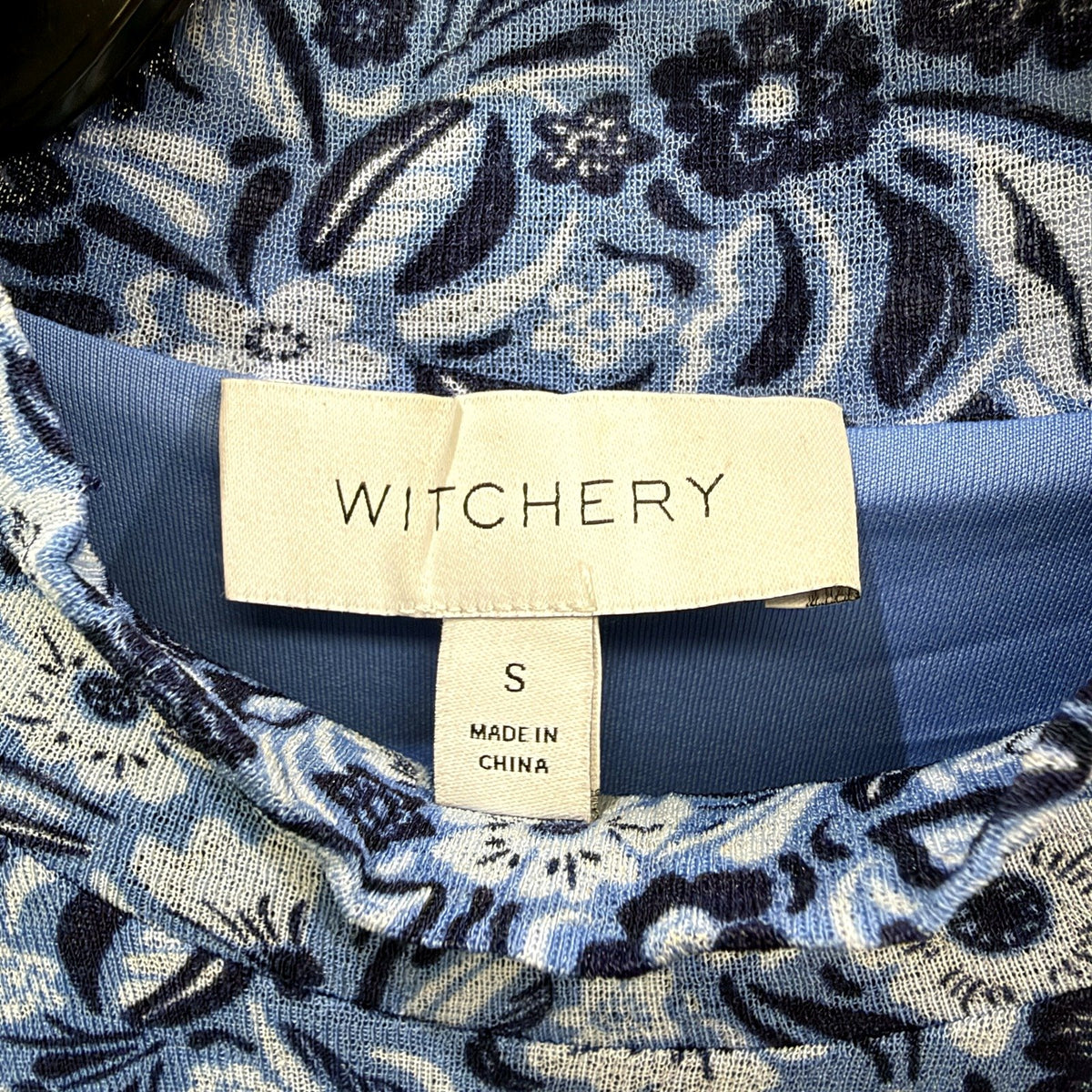 Witchery Womens Floral Maxi Shirt Dress Blue Black Long Sleeve S