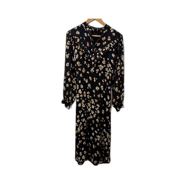 CABLE Melbourne Womens Leopard Print Wrap Dress Multi Color Size 12