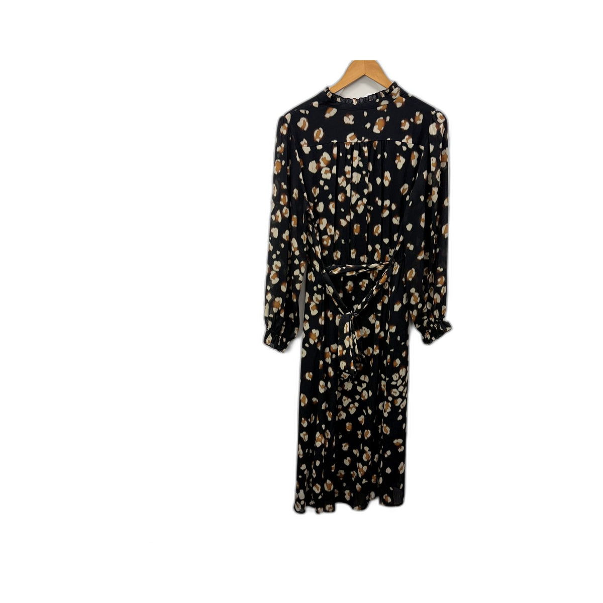 CABLE Melbourne Womens Leopard Print Wrap Dress Multi Color Size 12