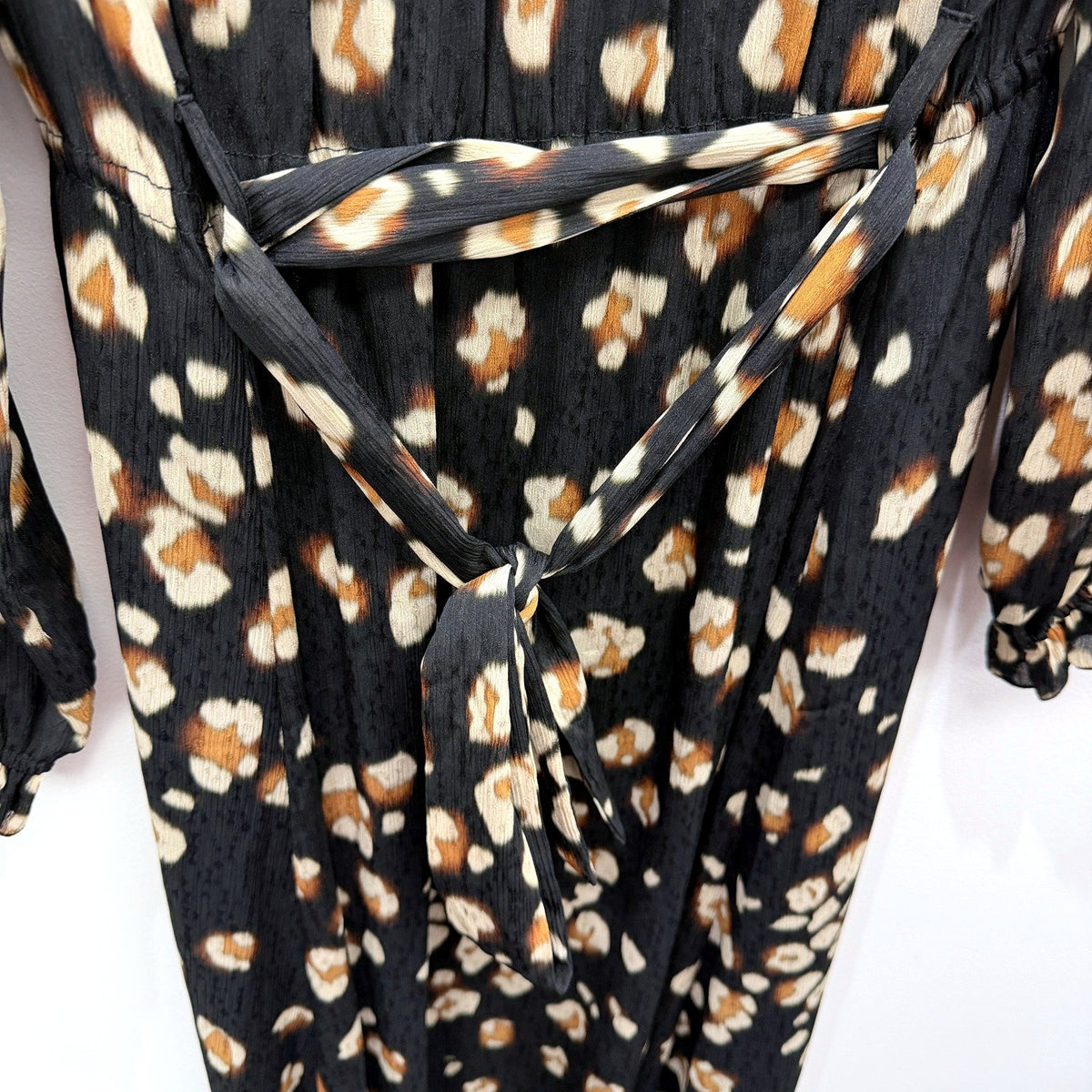 CABLE Melbourne Womens Leopard Print Wrap Dress Multi Color Size 12