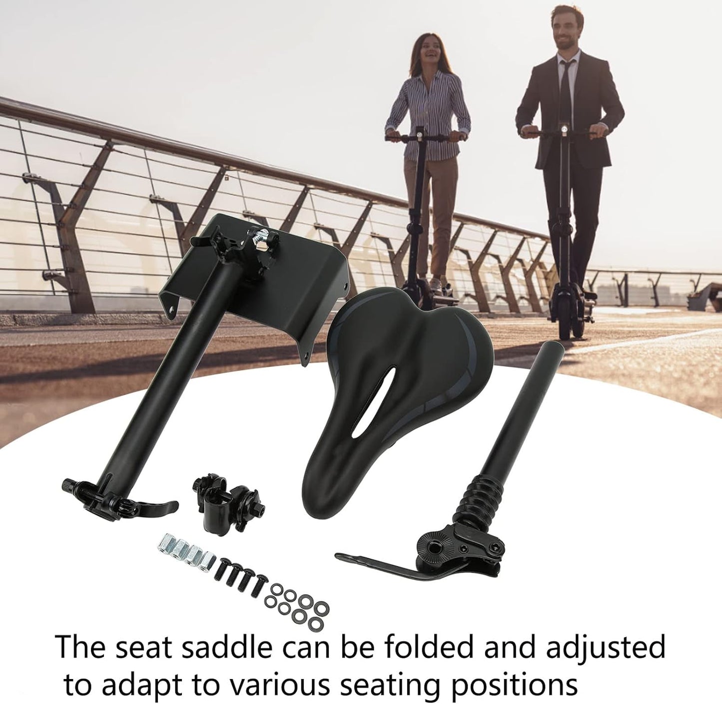 Zudoo Height Adjustable Scooter Seat Saddle for Segway F20 F25 F30 F40 DEMO