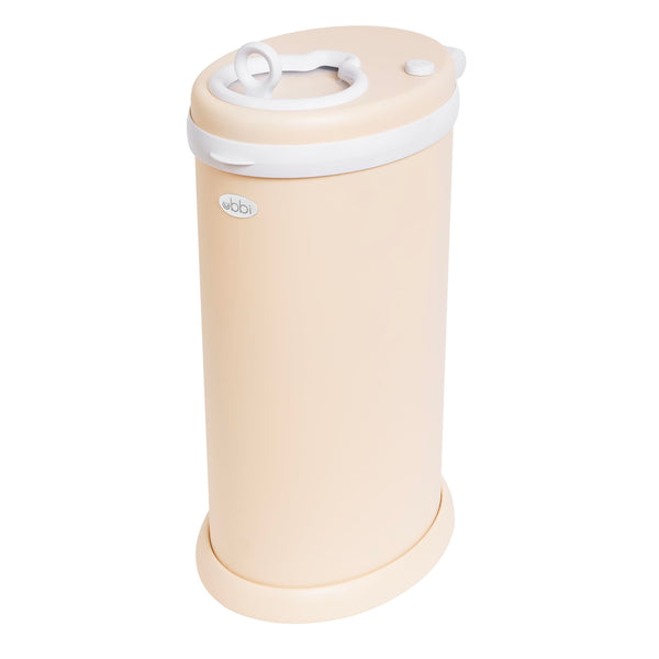 Ubbi Stainless Steel Nappy Pail in Oat Milk - Odor-Locking Diaper Disposal NEW