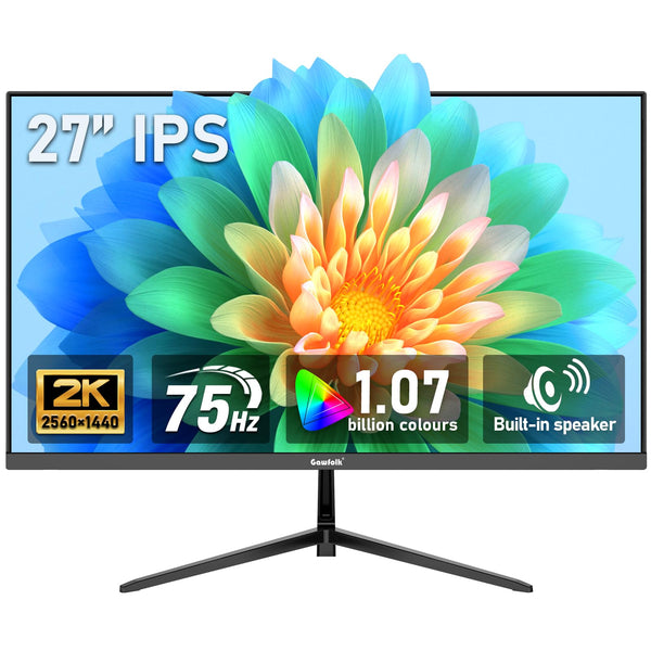 Gawfolk 27 Monitors Inch 2K Gaming Monitor IPS 2560 x 1440p UHD 75Hz PC NEW
