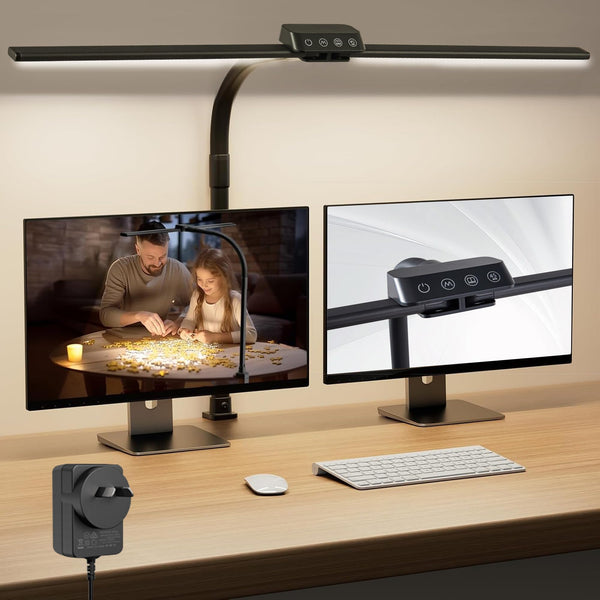 Anyuainiya Eye-Caring LED Desk Lamp with Clamp for Home Office, Black NEW