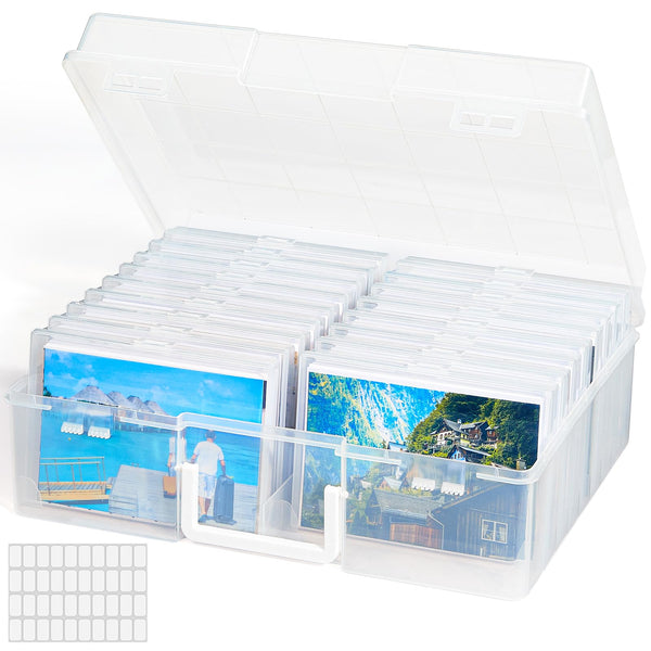 Lifewit Photo Storage Box with 18 Inner Holders, Clear Shadow for Memories NEW