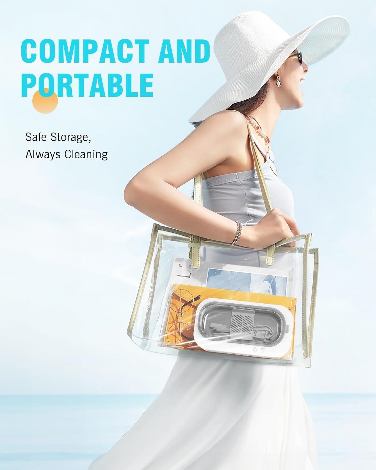 Gisaae Unisex Portable Ultrasonic Jewelry Cleaner with 350ML Tank and 2 NEW