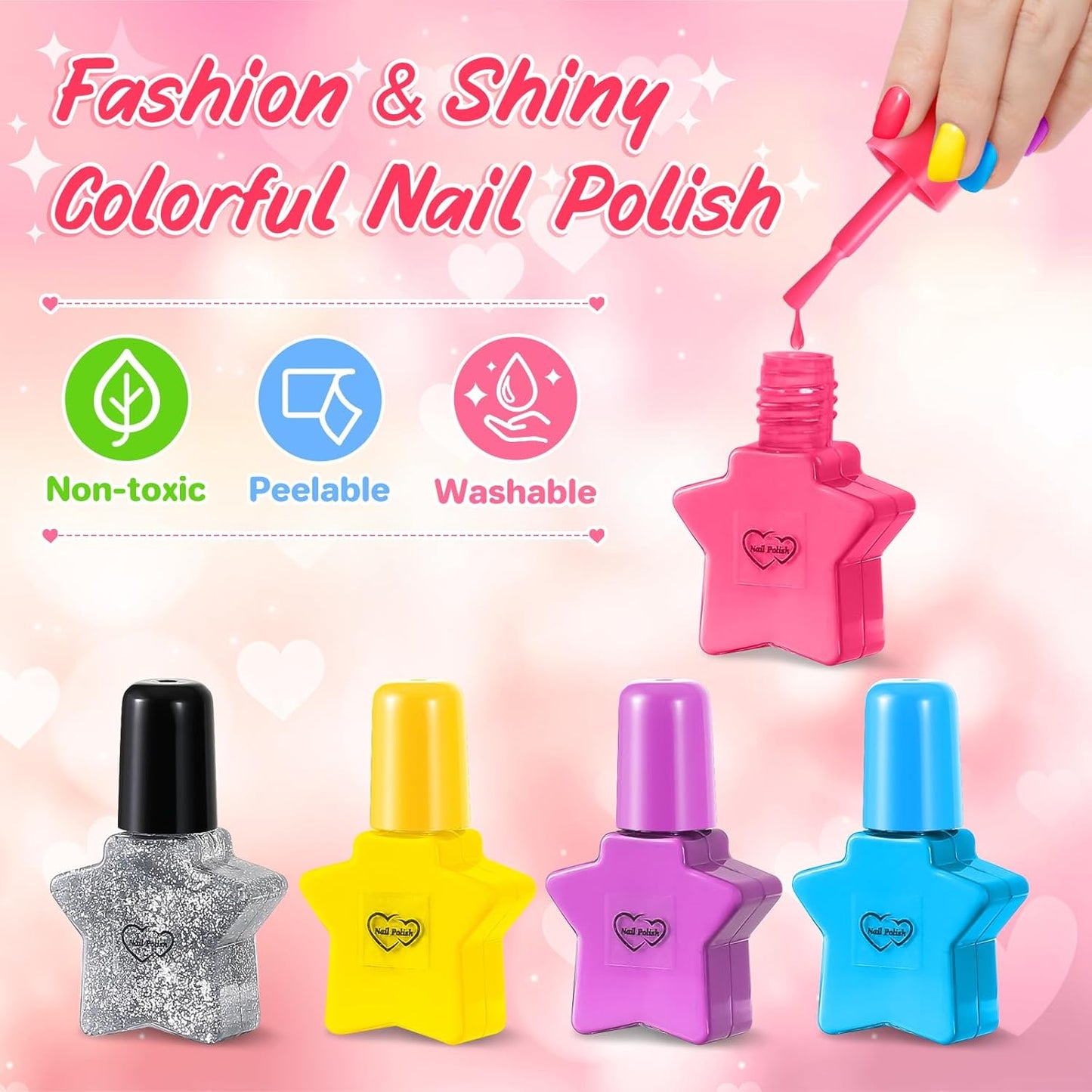 Shemira Purple Nail Art Studio Kit for Girls with Dryer, Supplies & Tools NEW