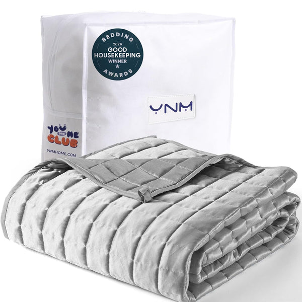 YnM Cooling Comforters Weighted Comforter, 20 lb Bed Throw, Grey, 60 in x NEW