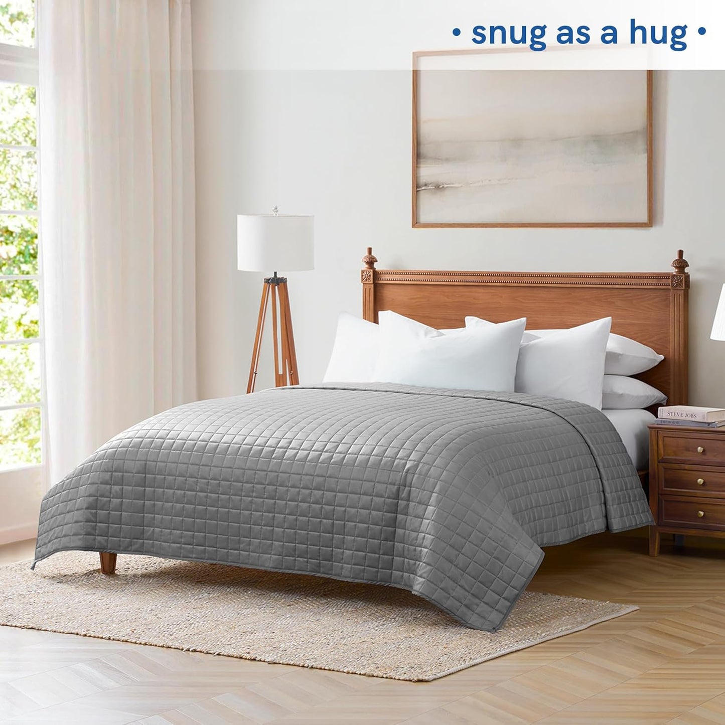 YnM Cooling Comforters Weighted Comforter, 20 lb Bed Throw, Grey, 60 in x NEW