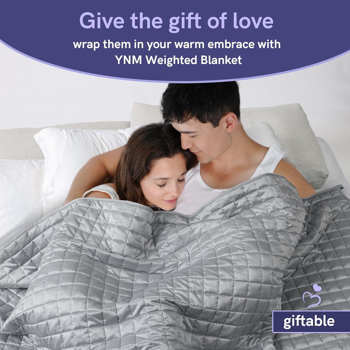 YnM Cooling Comforters Weighted Comforter, 20 lb Bed Throw, Grey, 60 in x NEW