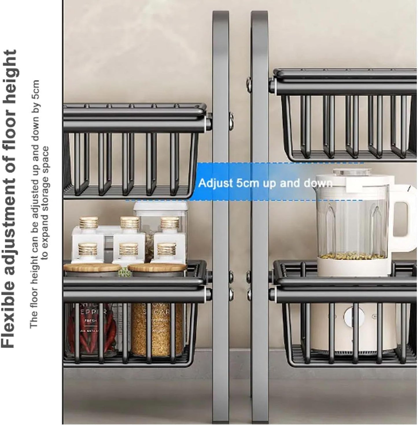 Uandhome Expandable 2-Tier Under Sink Organizer Cabinet Shelf Storage Rack NEW
