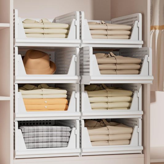 Proarea Foldable Plastic Storage Organizer Bin Closet Clothes Basket NEW