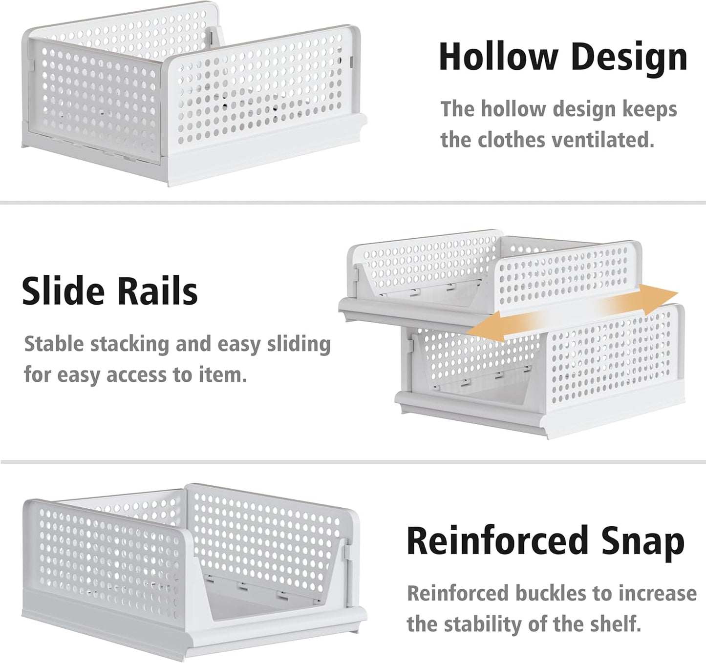 Proarea Foldable Plastic Storage Organizer Bin Closet Clothes Basket NEW
