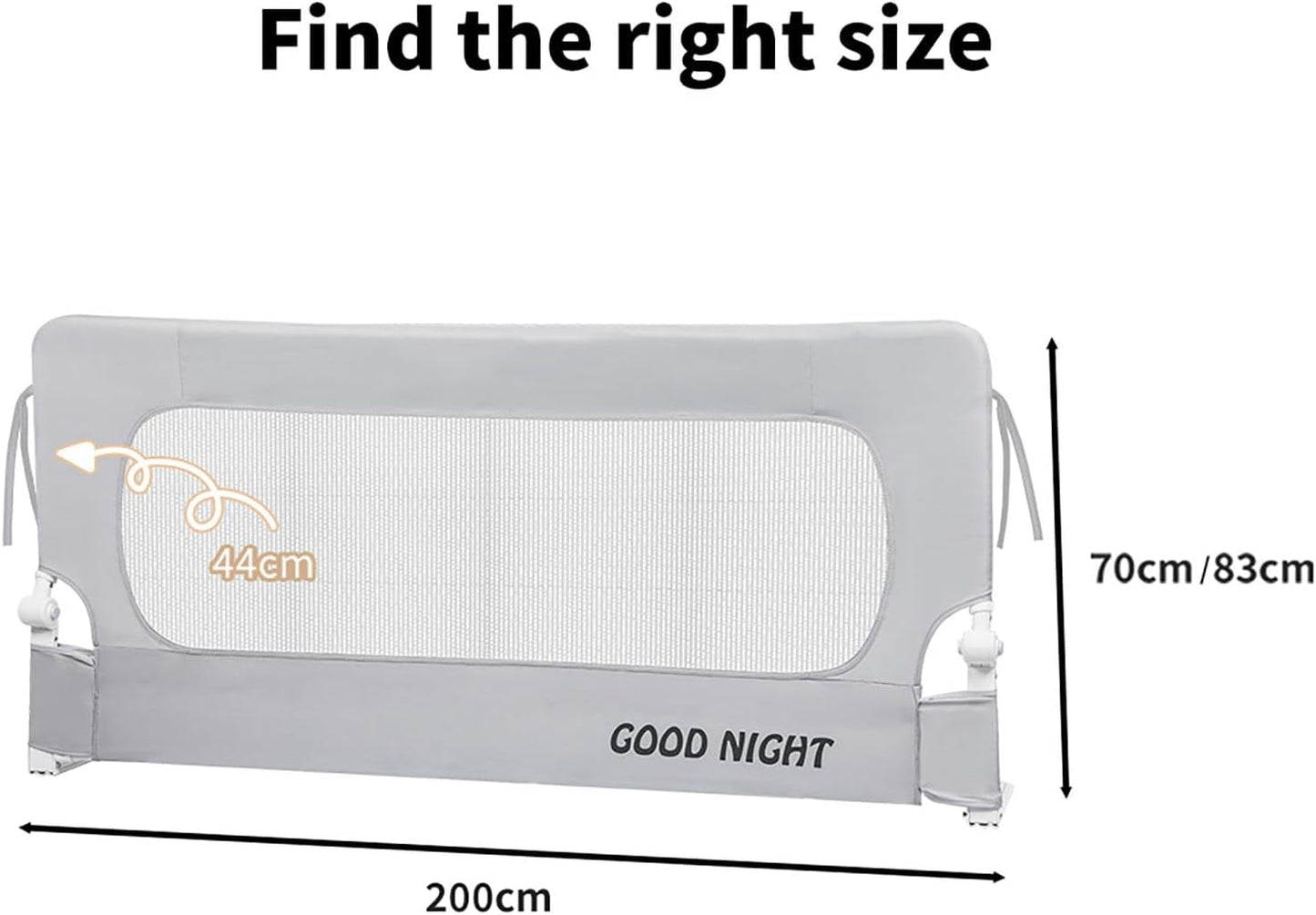 Bo Peep Bed Rails Adjustable Folding Bed Rail Safety Guard for Kids Large NEW
