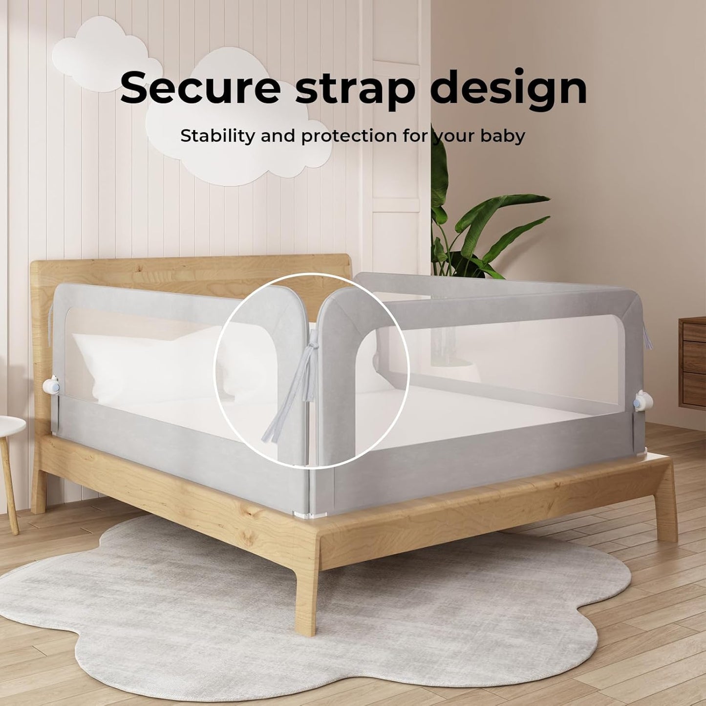Bo Peep Bed Rails Adjustable Folding Bed Rail Safety Guard for Kids Large NEW