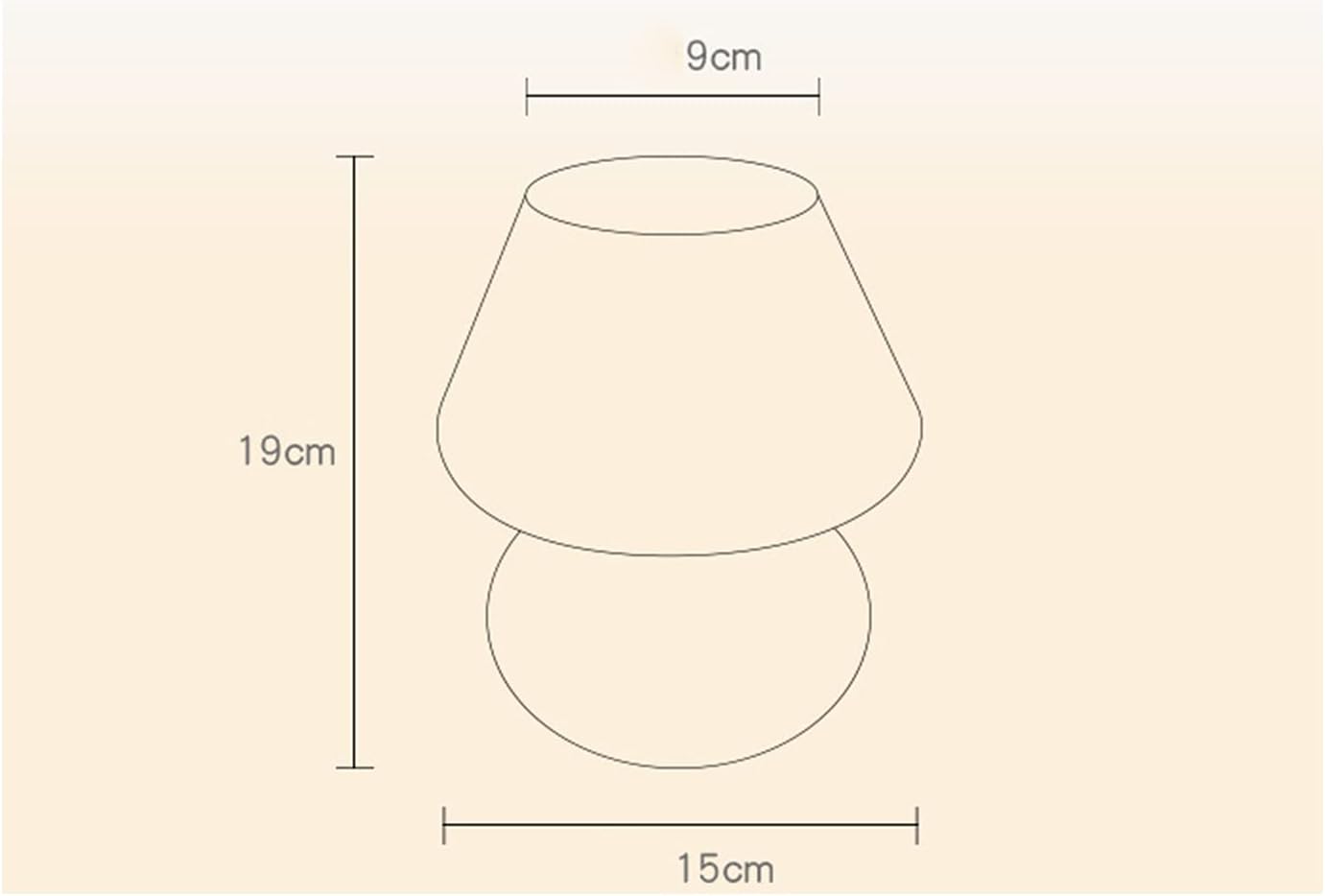 GQJC Glass Mushroom Table Lamp Aesthetic Bedside Decor Home Accent White NEW