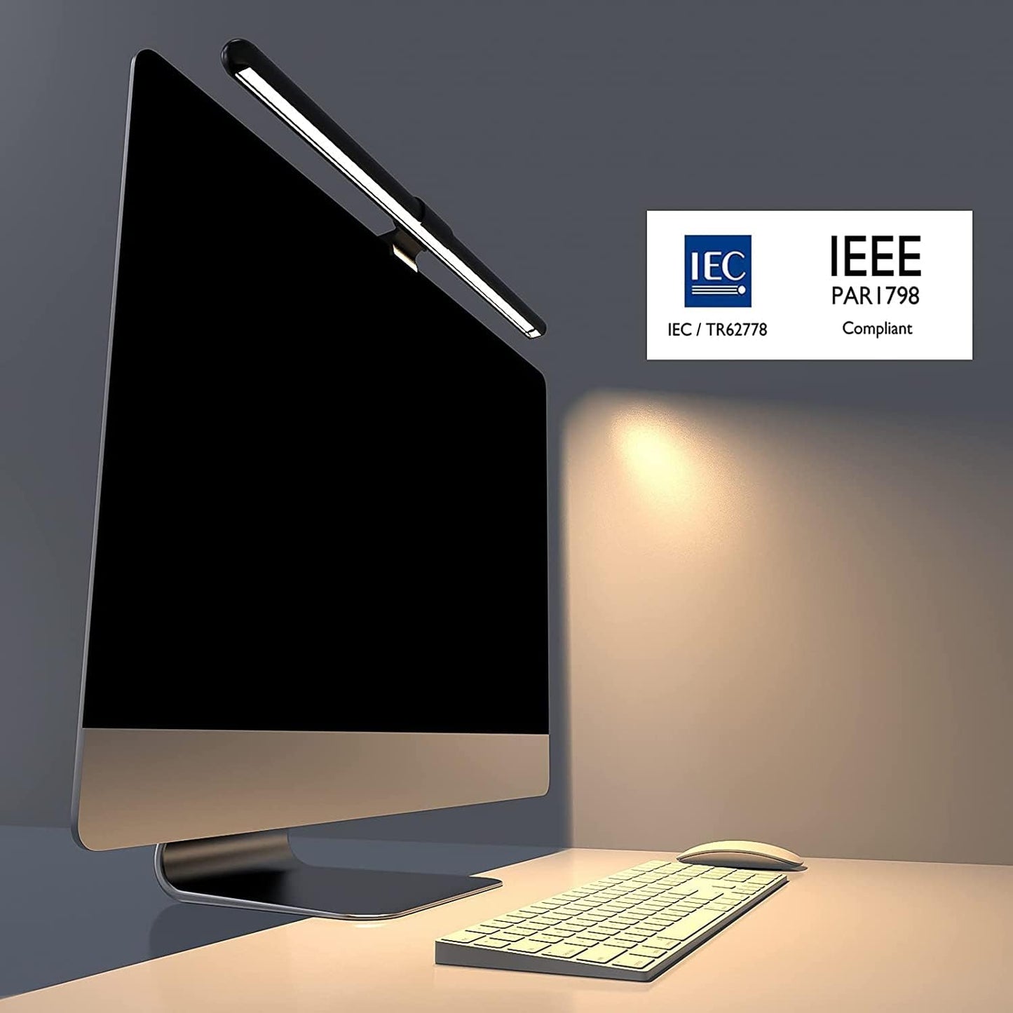 Quntis 52CM Aluminum Monitor Light Bar Lamp for Eye Care, Black DEMO