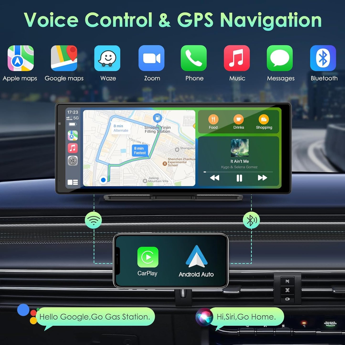 aphqua Wireless Carplay Android Auto 9.3" Touchscreen Audio Video Accessory DEMO