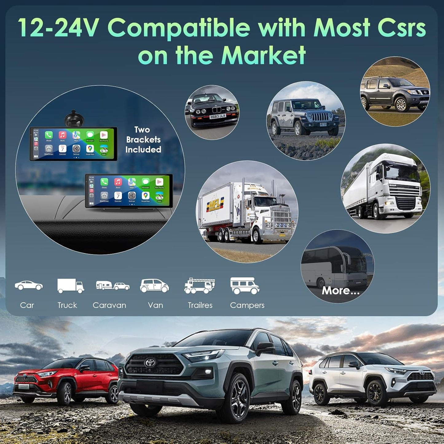 aphqua Wireless Carplay Android Auto 9.3" Touchscreen Audio Video Accessory DEMO