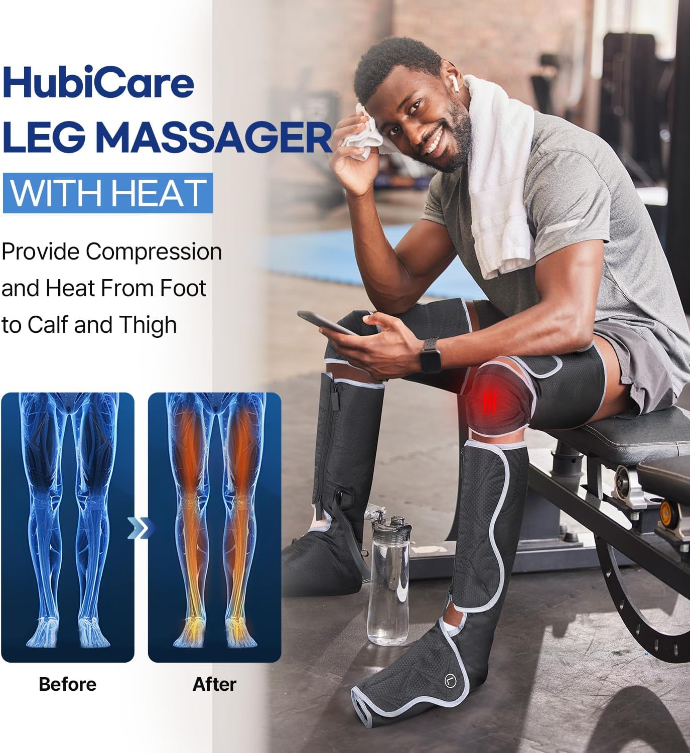 HuBDIC Air Compression Foot Massager for Improved Blood Circulation & Pain DEMO