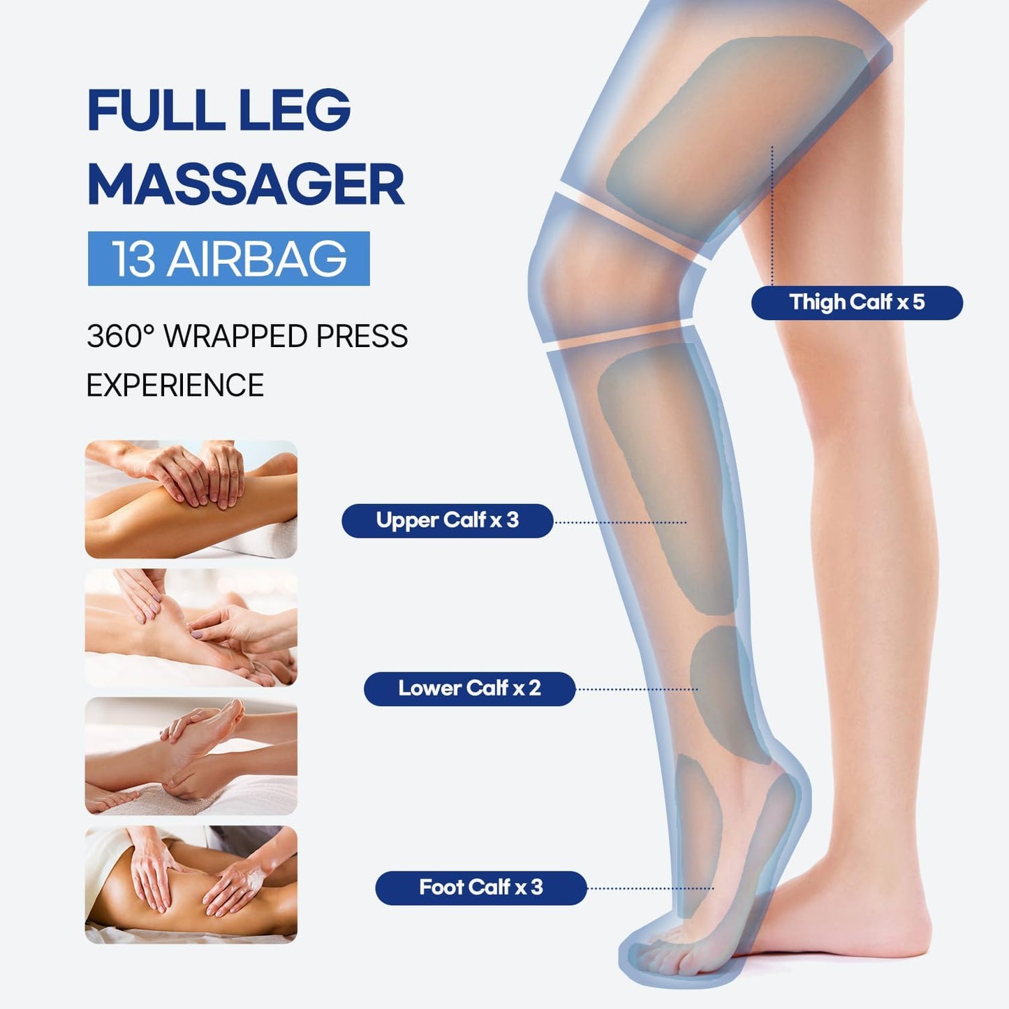 HuBDIC Air Compression Foot Massager for Improved Blood Circulation & Pain DEMO
