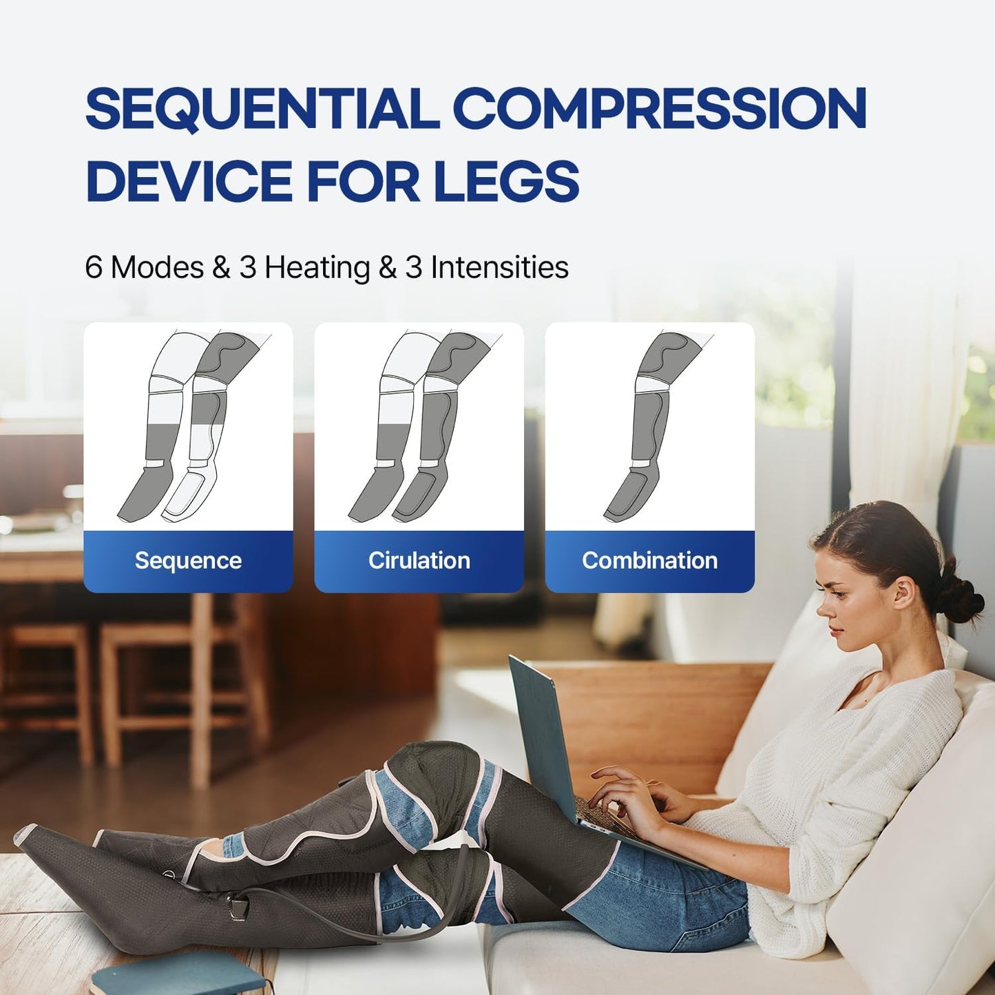 HuBDIC Air Compression Foot Massager for Improved Blood Circulation & Pain DEMO
