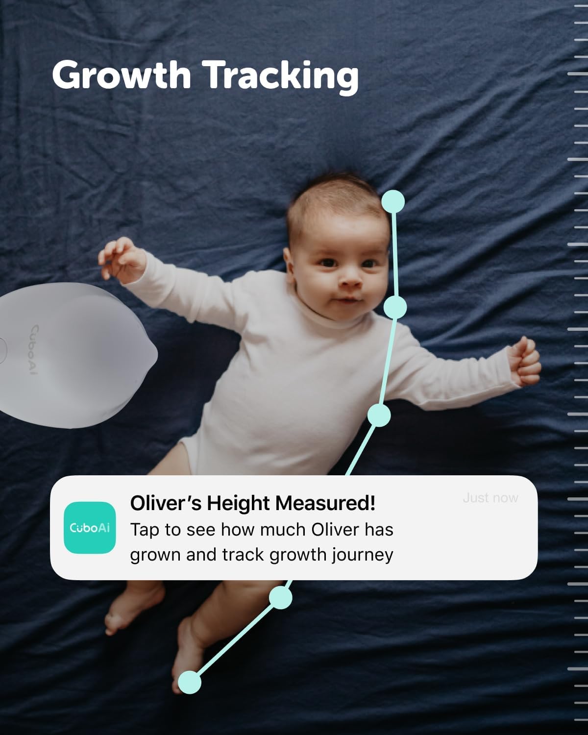 CüboAi Smart Baby Monitor 3 with Sleep Safety Alerts for Covered Face NEW
