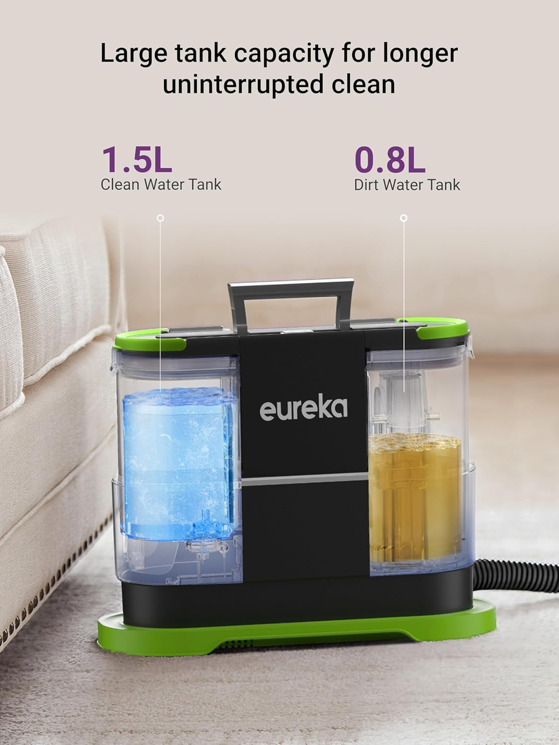 EUREKA Portable Vacuums Carpet and Upholstery Cleaner for Pet Stains, Black DEMO
