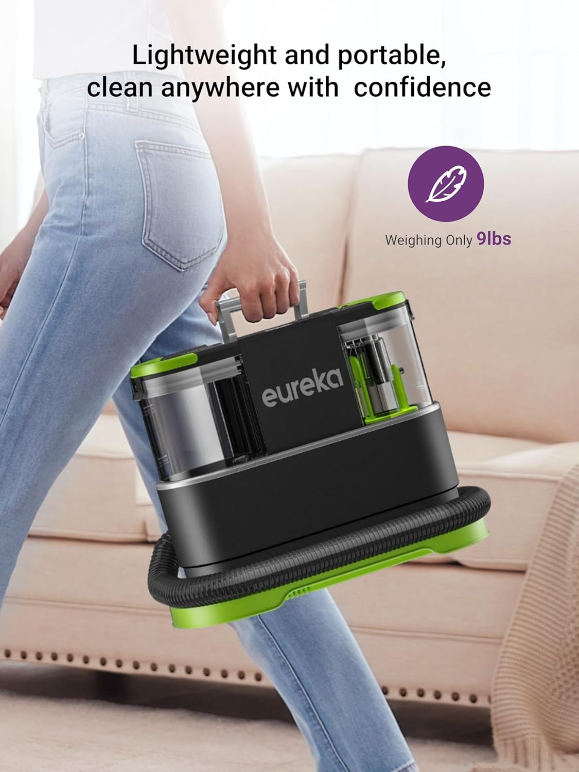 EUREKA Portable Vacuums Carpet and Upholstery Cleaner for Pet Stains, Black DEMO