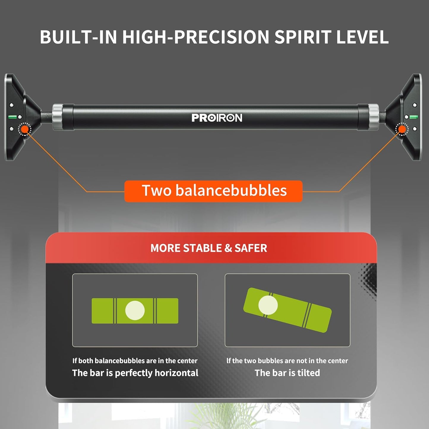 PROIRON Adjustable Doorway Pull-Up Bar for Strength Training, 72-97cm DEMO