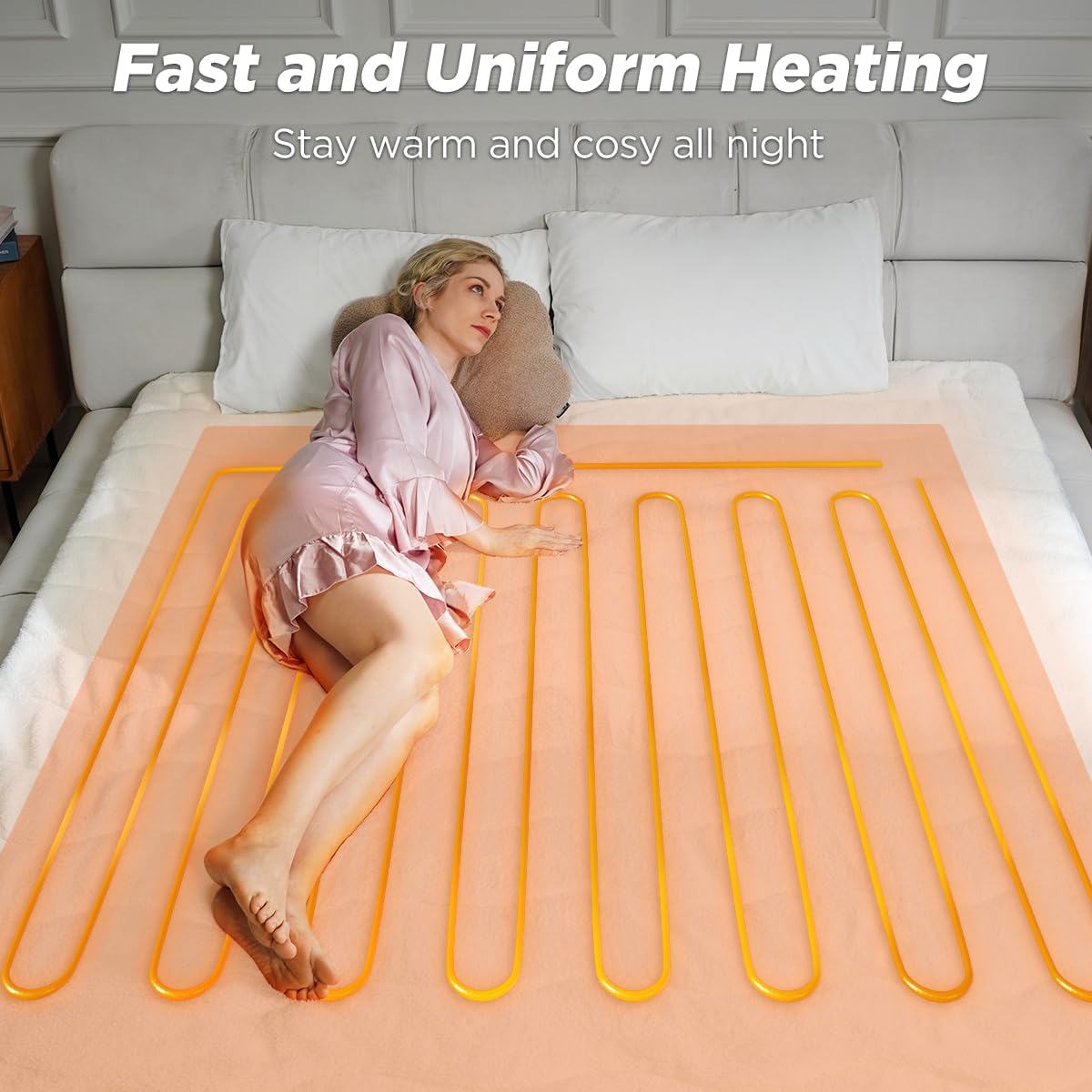 GOTCOZY Electric Heated Underblanket Soft Plush Fleece Blanket Single Size NEW