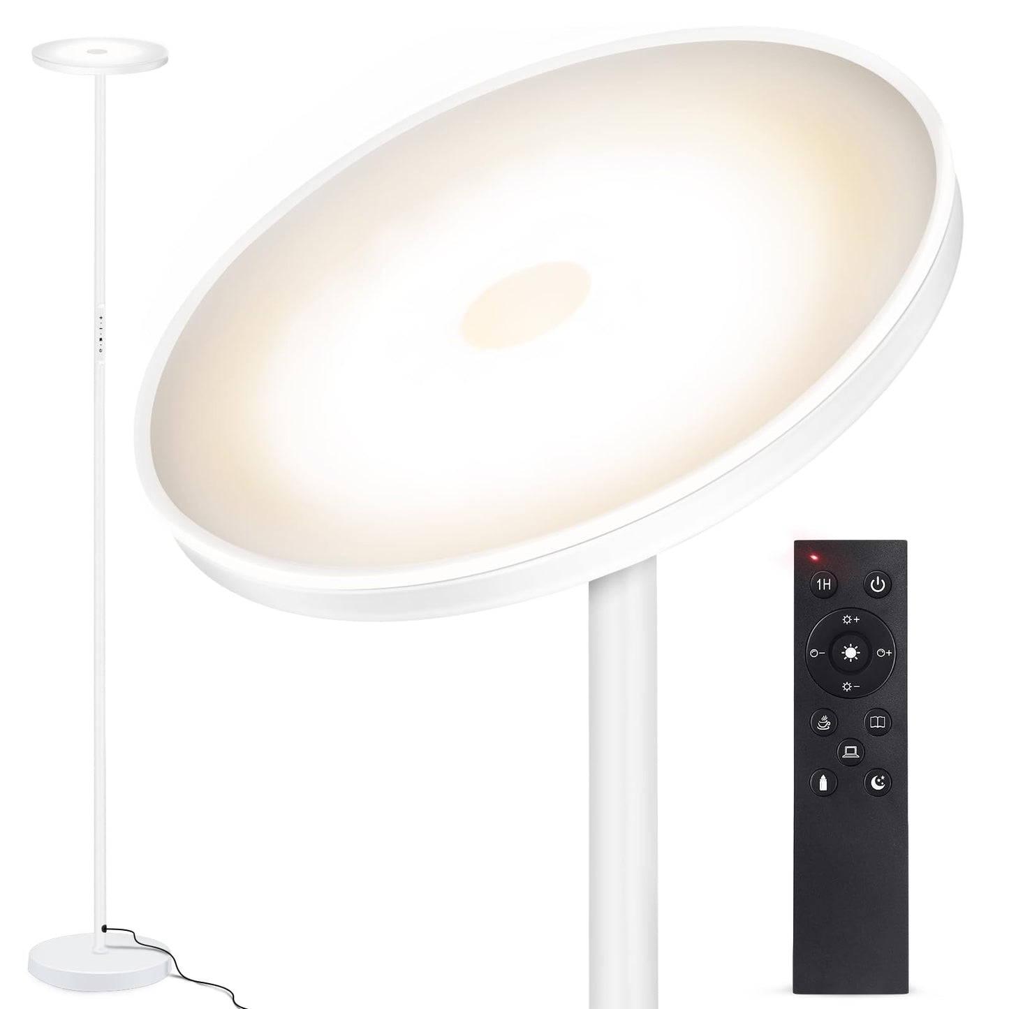 OUTON 30W 3000LM LED Uplighter Floor Lamp Dimmable Bright Standing White NEW