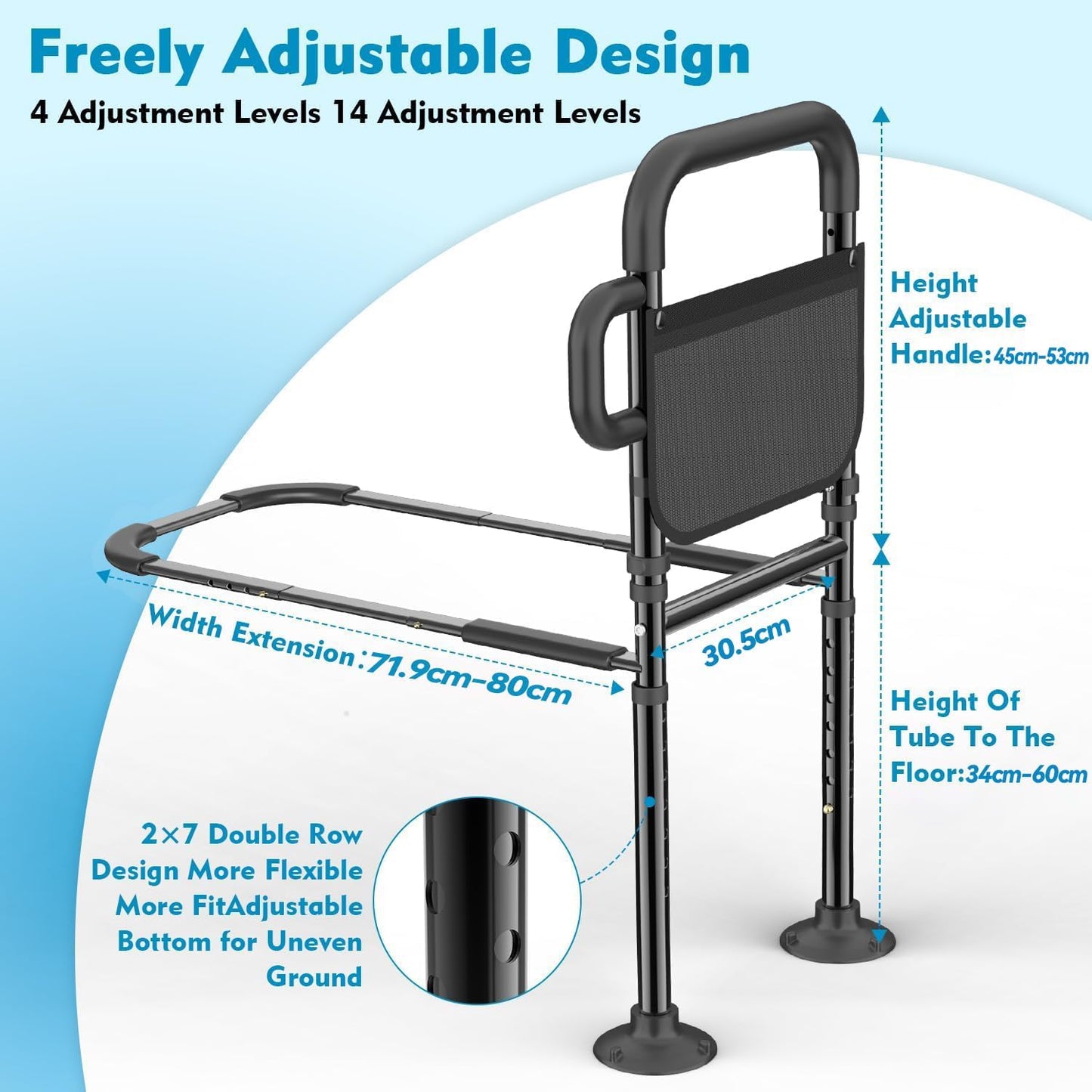 Telfun Adjustable Bed Rails for Elderly Safety ASTM Approved Bedroom DEMO
