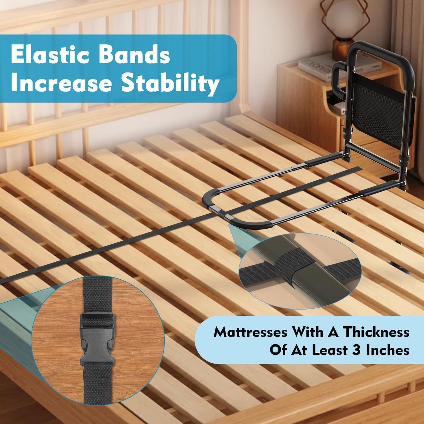 Telfun Adjustable Bed Rails for Elderly Safety ASTM Approved Bedroom DEMO