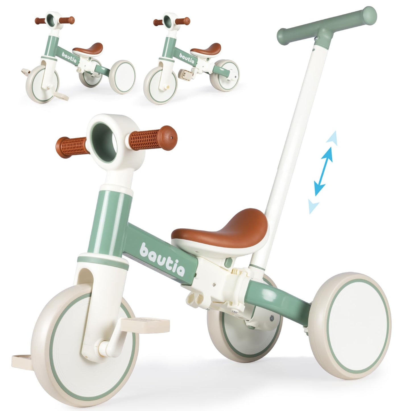 Bautia 5-in-1 Trikes Baby Balance Trike Toddler Tricycle with Push Handle NEW