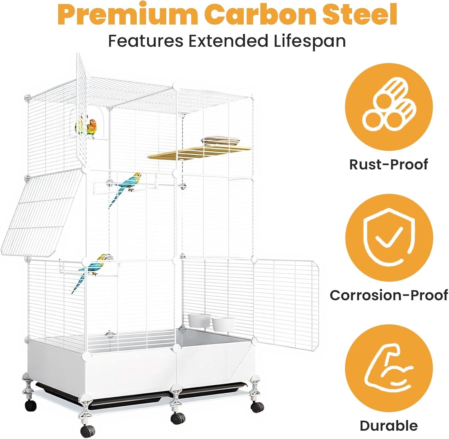 Uandhome Bird Birdcages Cage for Parakeets, Parrotlets, Cockatiels, DEMO