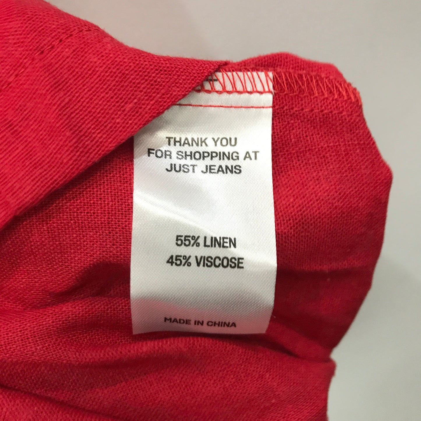 Just Jeans Flowing Linen Blend Dress Women's Comfortable Red Size 6 NEW