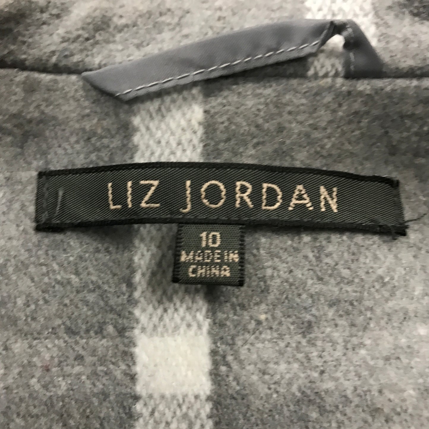 Liz Jordan Plaid Blazer Jacket Women Gray Size 10