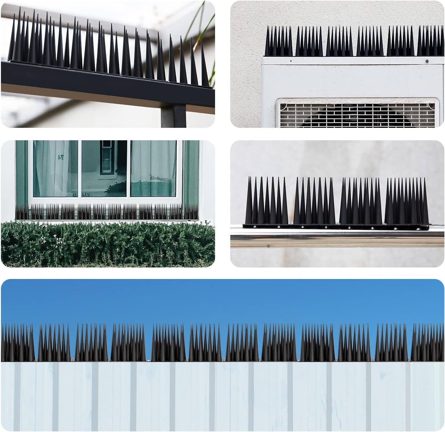 OFFO Black Bird Spikes to Deter Pigeons, Sparrows & Other Pests 10Pack NEW