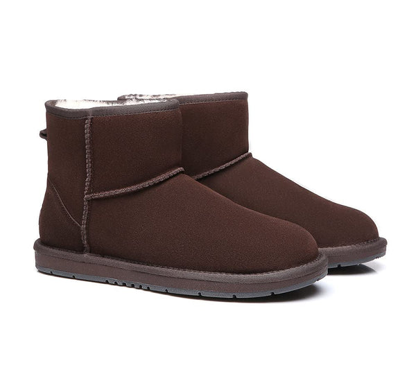 UGG AUSTRALIAN SHEPHERD Classic Mini Suede Ankle Boots in Chocolate for DEMO